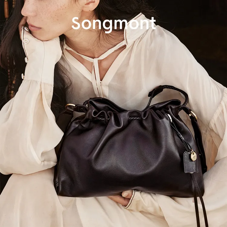 【文淇同款】Songmont山下有松百纳系列托特包牛皮大容量流浪包秋冬