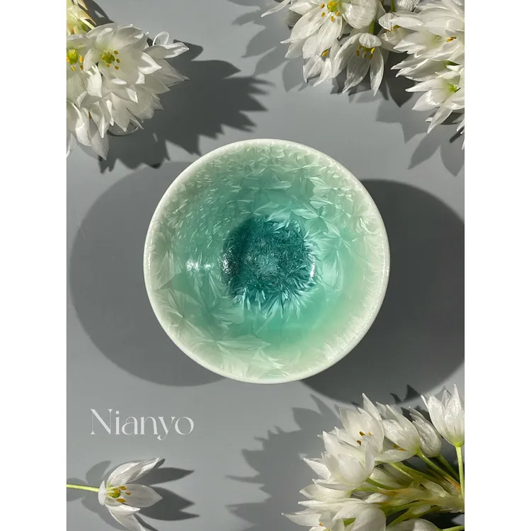 A.172-11 荷茎绿 小斗笠 咖啡杯 茶杯 高端陶瓷 杯子 礼物 孤品