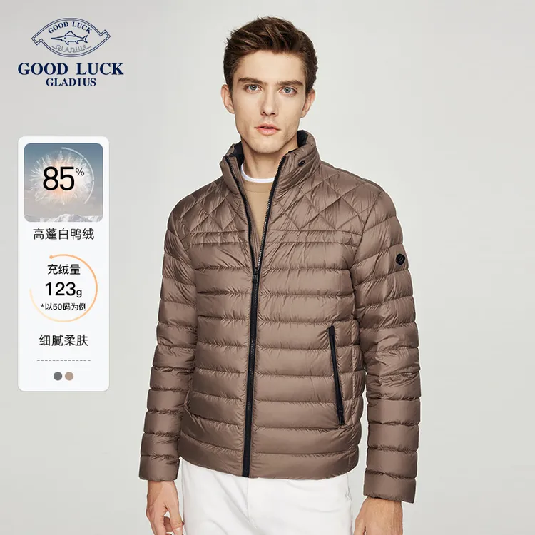 【白鸭绒】德鲨鲨鱼立领男青年冬新款休闲保暖外套UR36507