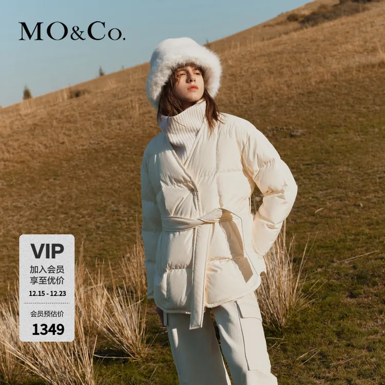 MOCO新中式绵羊毛披肩腰带羽绒服MBC4EINK04