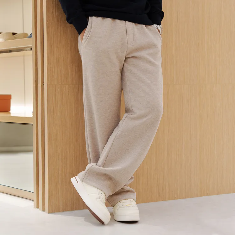 【252405026】松弛与质感 醋酸羊*毛男士秋冬加绒加厚宽松直筒长裤