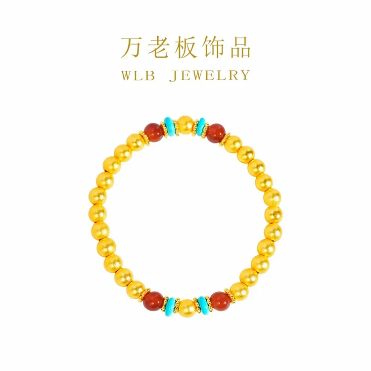 铜合金手链 WANLAOBAN 新中式轻奢高级感多宝金珠弹力绳手串 SOO3