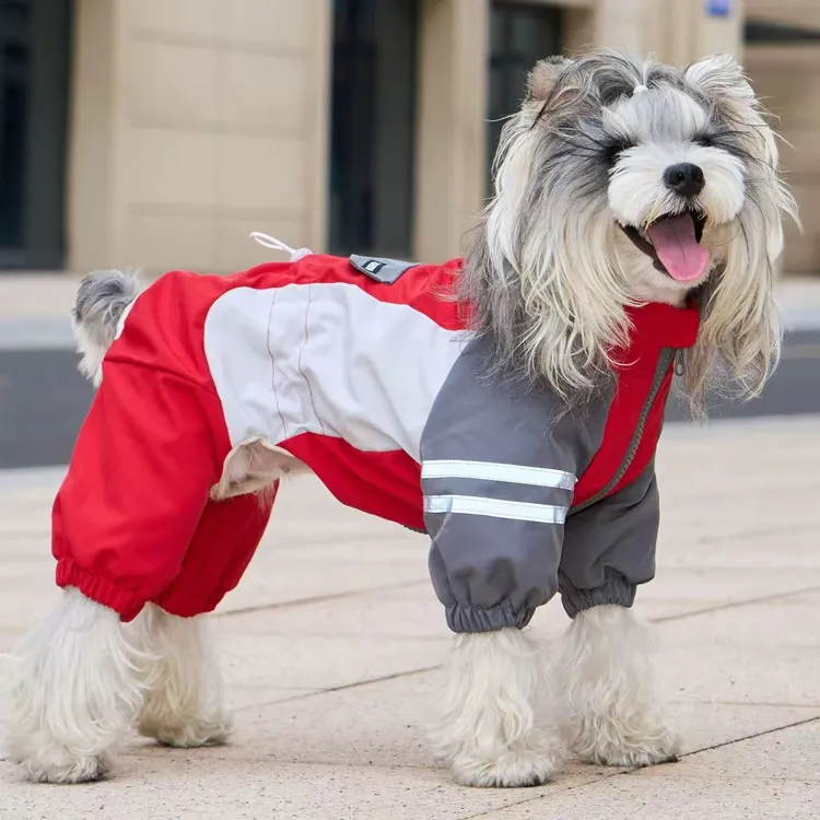 秋冬季狗狗衣服比熊雪纳瑞泰迪小型犬保暖棉服宠物四脚冲锋衣防寒