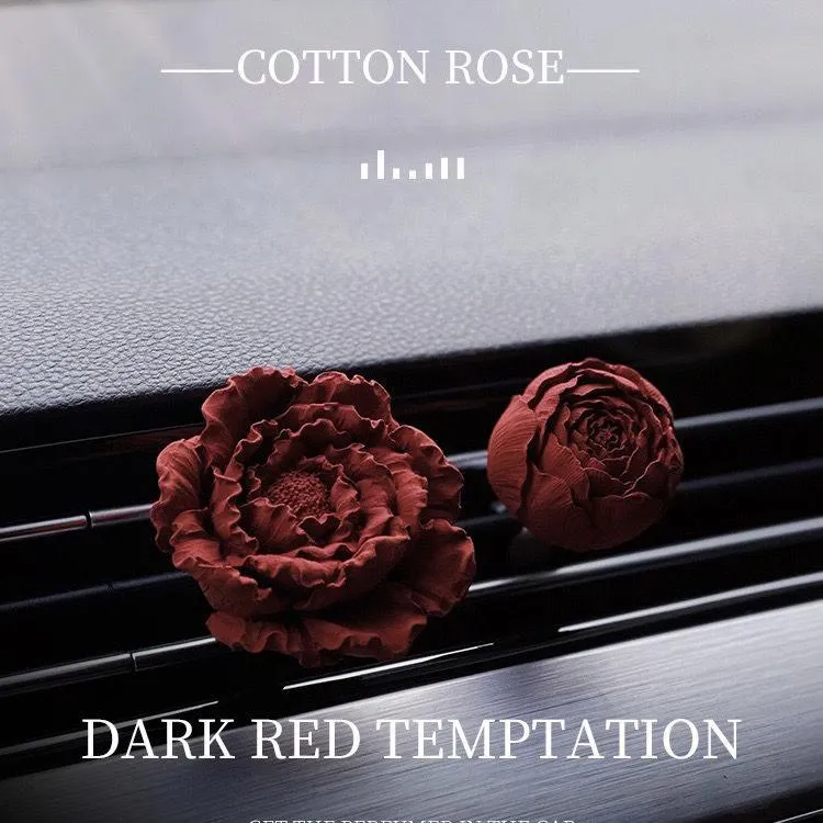 玫瑰花车载香薰扩香石汽车香水车内空调出风口装饰女生车内饰花束