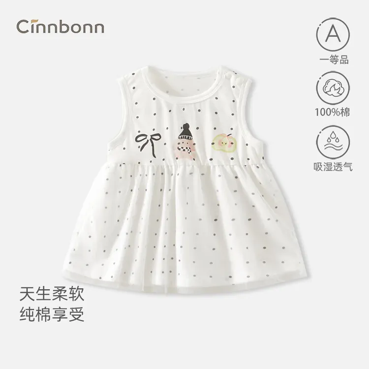 呈堡婴儿公主裙夏季薄款纯棉可爱连衣裙宝宝外出服小女孩公主裙