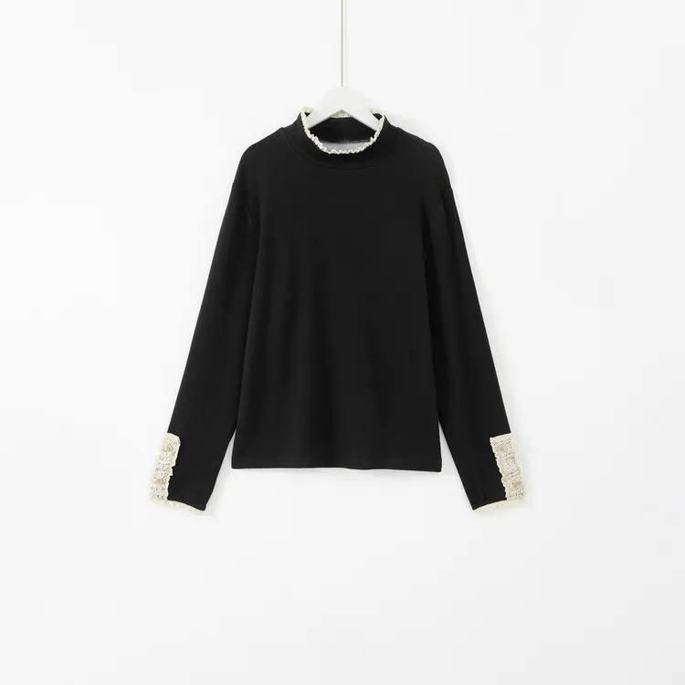 几里与麻 立领花边打底衫T恤 衣长60胸围104 2091646