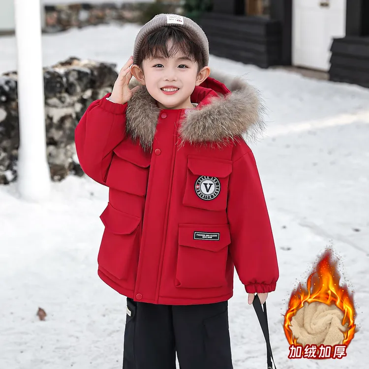 波司登同款联名裕德传承男童羽绒棉服秋冬新款儿童外套加绒加厚