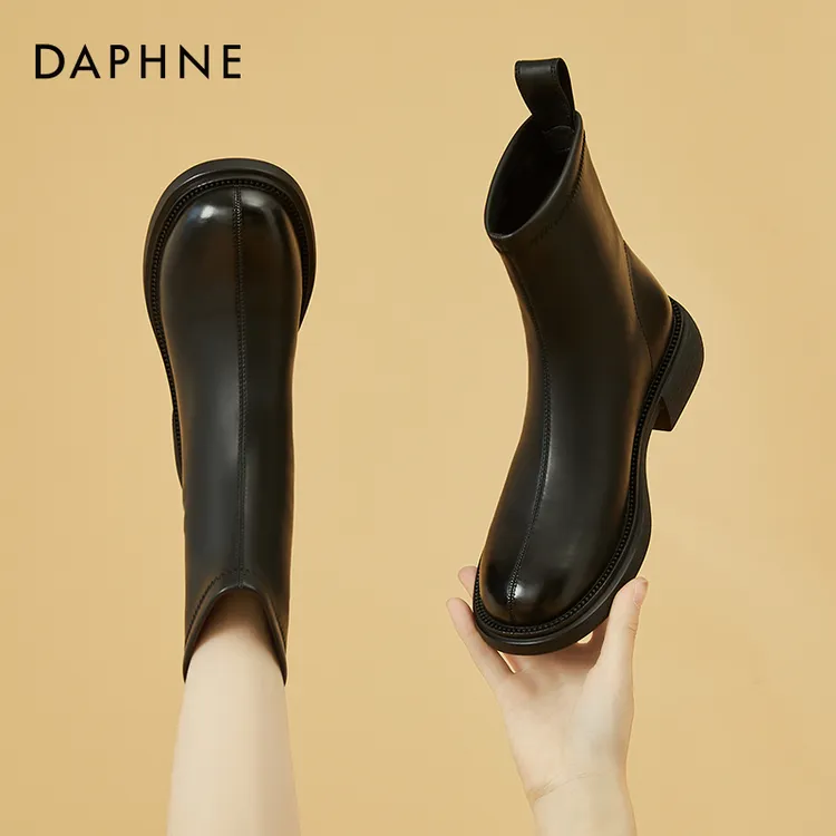 达芙妮切尔西靴短靴女款2026新款爆款春季女鞋瘦瘦靴平底马丁靴商品图