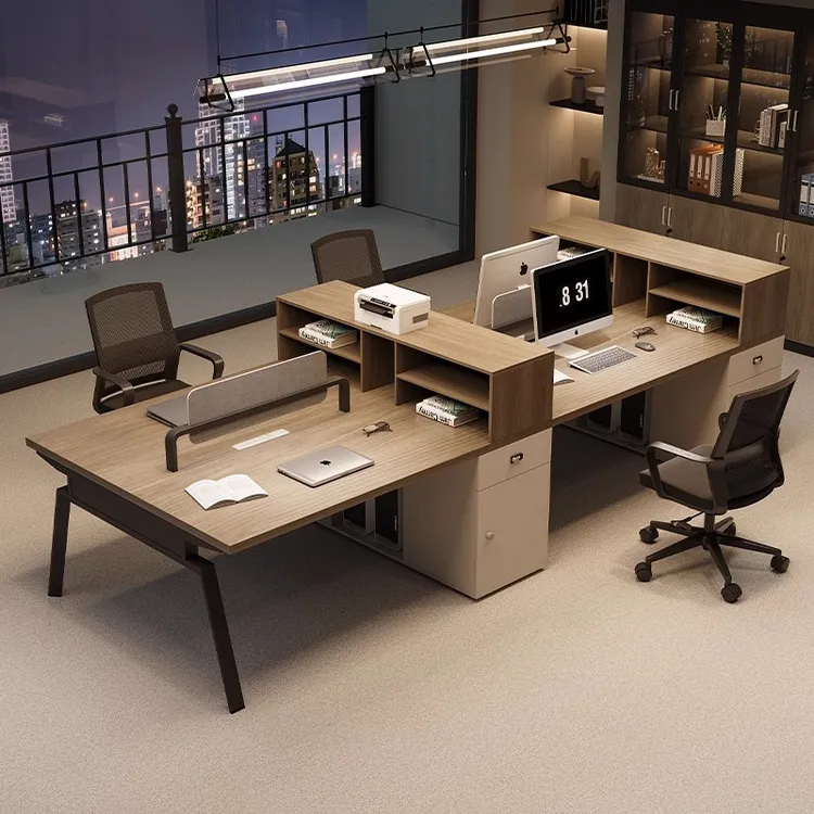 职员办公桌椅组合简约现代办公桌员工位四人位卡座财务员工桌家具