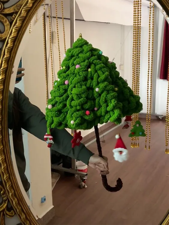 手工编织圣诞duangduang树材料包diy圣诞节礼物氛围拍照道具雨伞