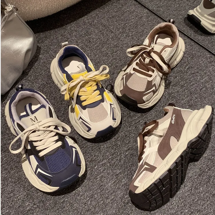 贾不假老爹鞋女2025新款秋冬爆款复古百搭通勤爆款厚底增高运动鞋