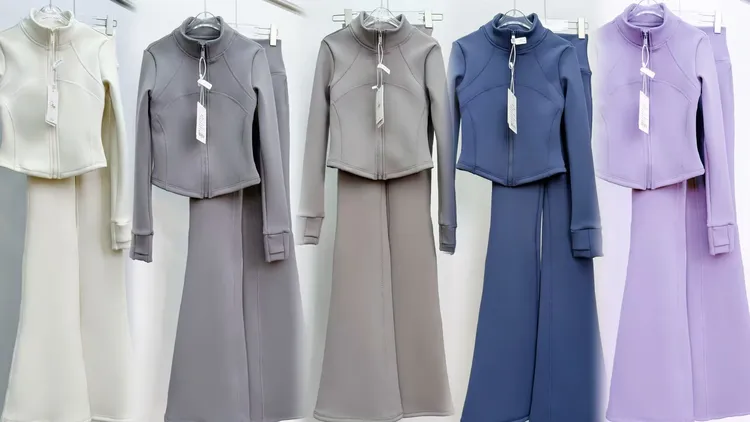 舞导升️ 加绒加厚一体绒百搭运动外穿时尚休闲长袖瑜伽套装8801