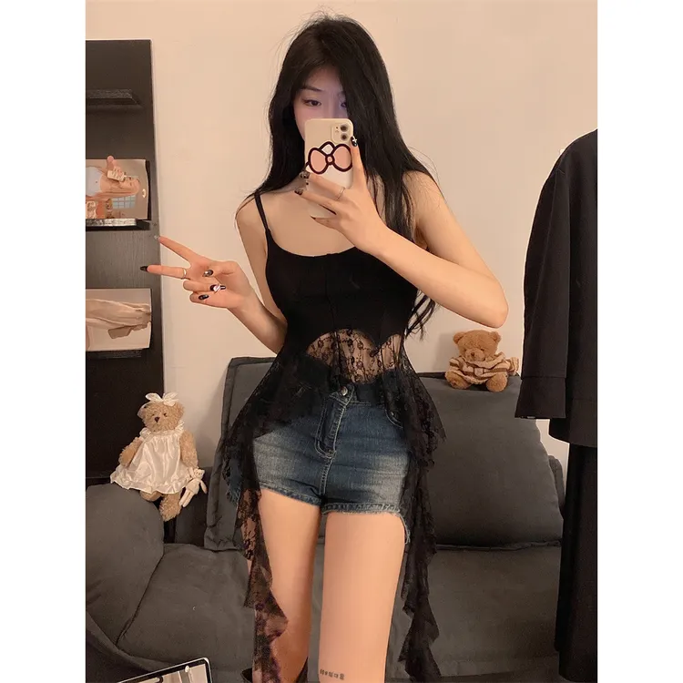 实拍实价25年新款设计感一体带胸垫流苏飘带背心吊带内搭外穿上衣