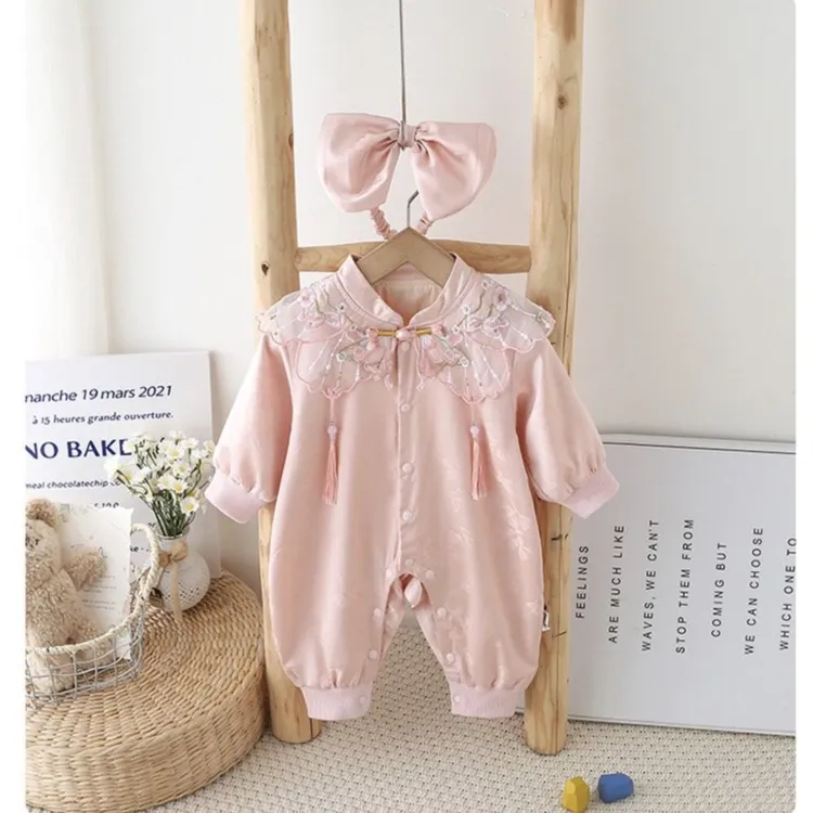 秋冬新品女宝宝周岁礼服春季婴儿百满月百日中式中式宝宝周岁礼服