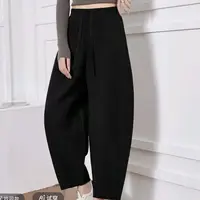[K97]2025新款保暖弯刀裤冬季加厚香蕉裤高腰大码阔腿裤