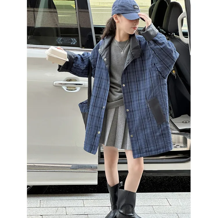 K29878孙小美双面穿女童秋装皮衣夹克2025新款春秋儿童中长款外套