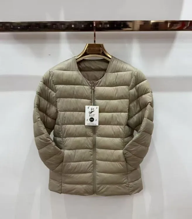 插肩袖无领秋冬新款款拉链轻薄