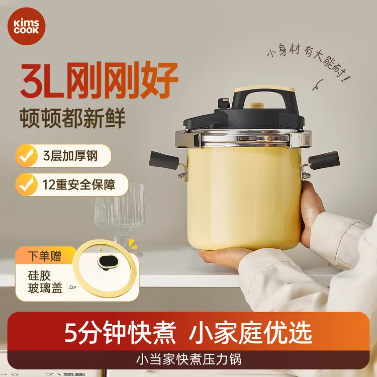 KIMS COOK迷你高压锅高快速蒸煮家用压力锅防爆烹饪炖肉煲汤快煮