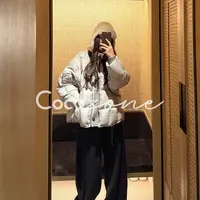 COCO ZONE 刘一一 90白鹅绒格子单排扣鹅绒服 CD2A2873