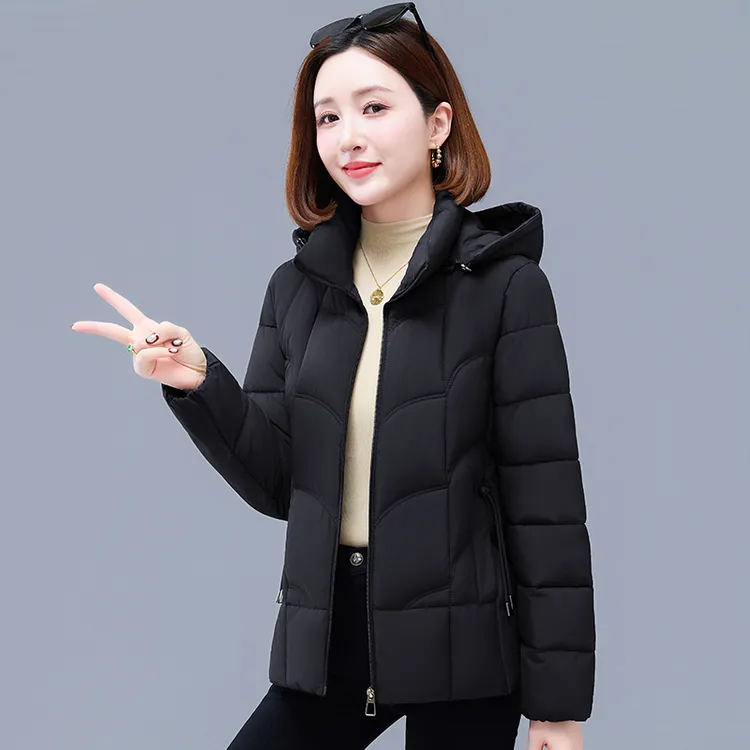 加厚连帽棉衣女冬季2025新款时尚宽松小棉袄中年妈妈洋气棉服外套