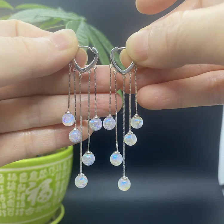 925银耳饰 人鱼姬珠珠网红耳环2025年新款潮日韩精致耳坠小众耳饰