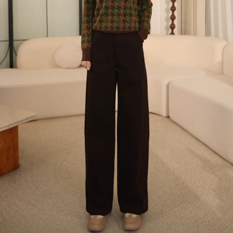  【加绒弯刀裤】枫竺阿楠anan高级感百搭通勤显瘦女秋冬加绒牛仔裤