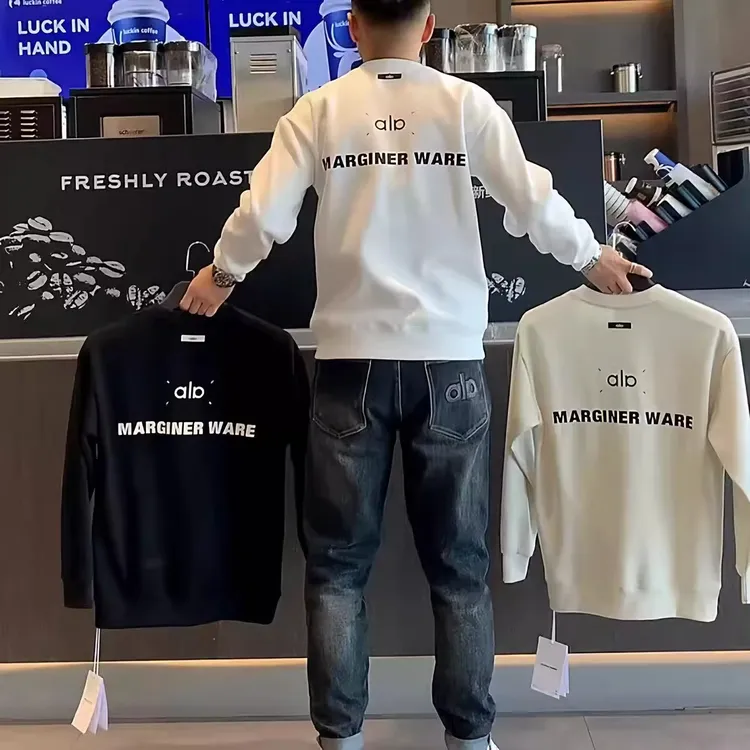 欧洲站2025新款轻奢休闲男士卫衣字母印花冬爆款百搭痞帅个性上衣