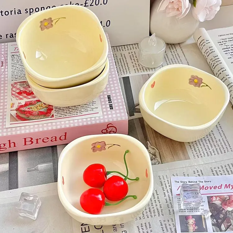 奶油风紫藤花陶瓷碟子火锅调料碟小吃碟创意可爱ins风高颜值餐具