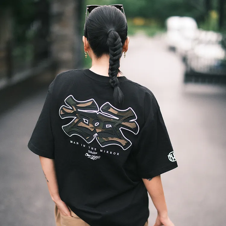 顽童MJFRESH男女同款镜面迷彩印花休闲短袖宽松圆领夏季百搭T恤
