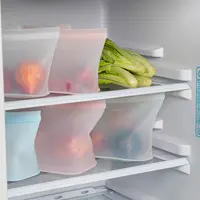 食品级硅胶食物保鲜袋厨房冰箱收纳袋半透明冷藏保鲜袋食品收纳袋