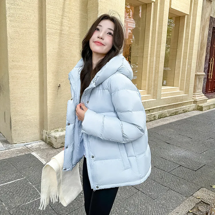 短款羽绒服男女新款95白鸭绒保暖冬季小个子面包服连帽外套