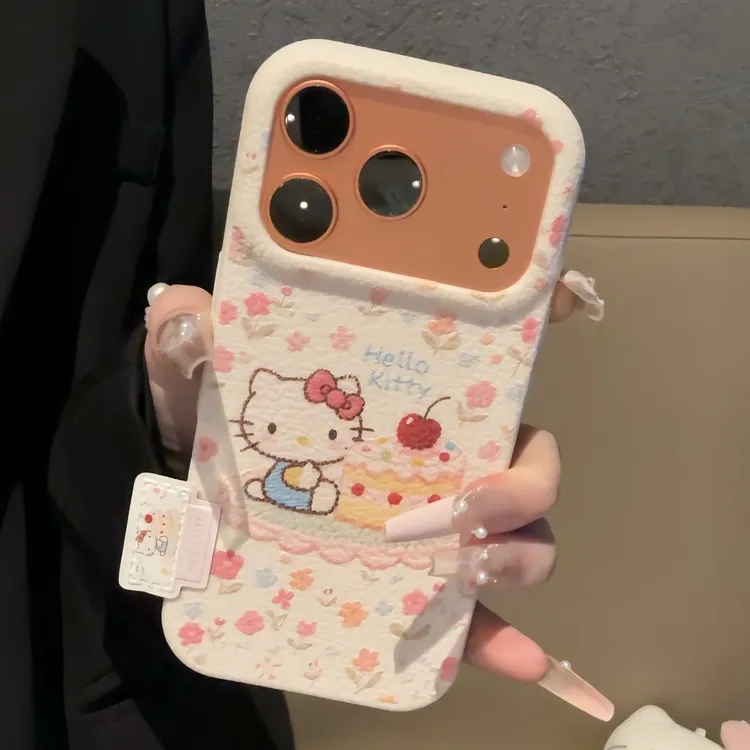 满屏花花蛋糕kitty标签适用苹果17promax手机壳iPhone16/15/14/13