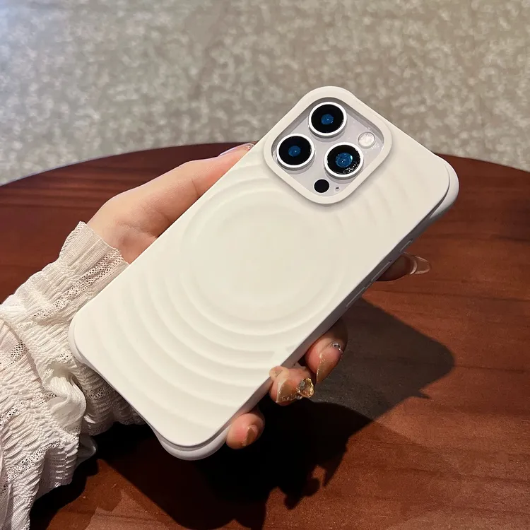 波漾磁吸高级感小众全包防摔液态硅胶适用于苹果手机壳11-17简约