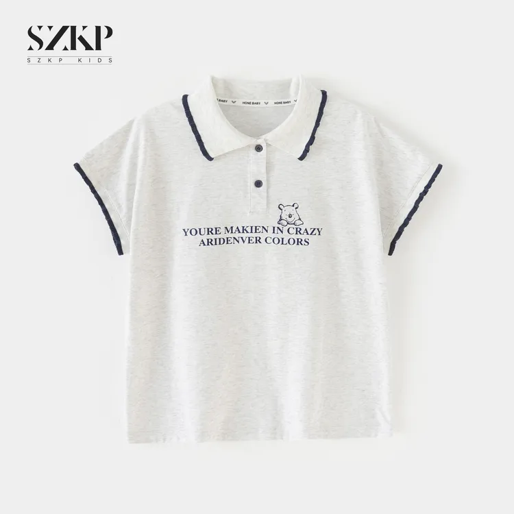 SZKP夏季新款女童透气短袖中大童休闲时尚儿童POLO衫BXYX551858
