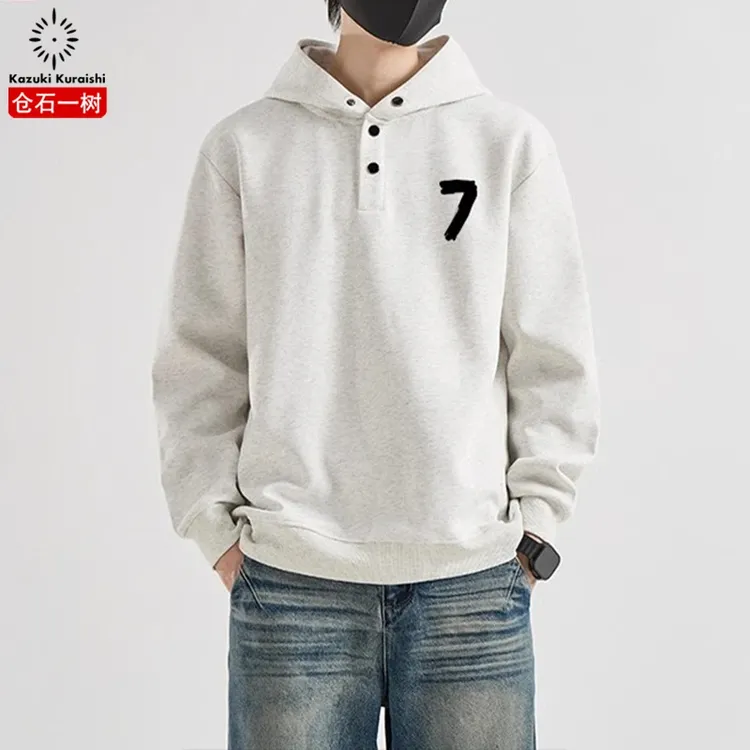 仓石一树潮流美式连帽卫衣男士秋冬季新款宽松休闲长袖百搭上衣服