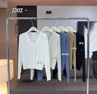 温柔瑶-集简秋款福利#高定V领绞花麻料针织开衫#202