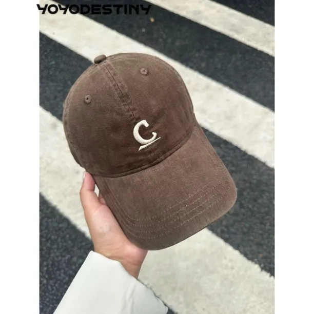 60到65大头围戴！C显脸小棒球帽加大加宽帽檐简约做旧水洗软顶帽