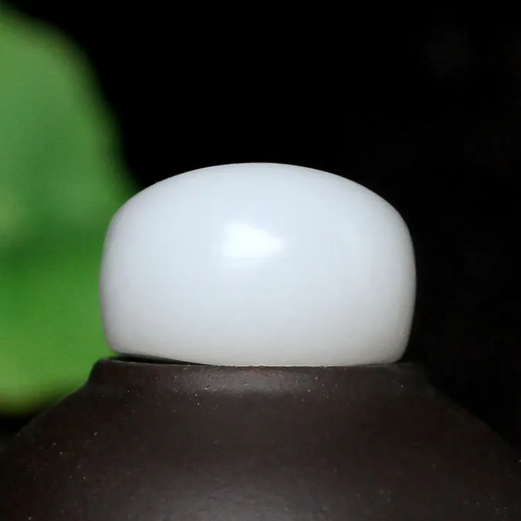 馒头戒新疆和田玉指环白玉山料精品戒指简约新疆和田玉官方羊脂玉