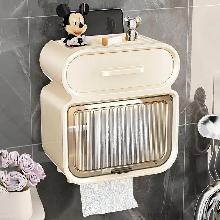 卫生间厕纸盒抽纸盒卫生纸置物架壁挂免打孔卷纸放置盒厕所纸巾盒