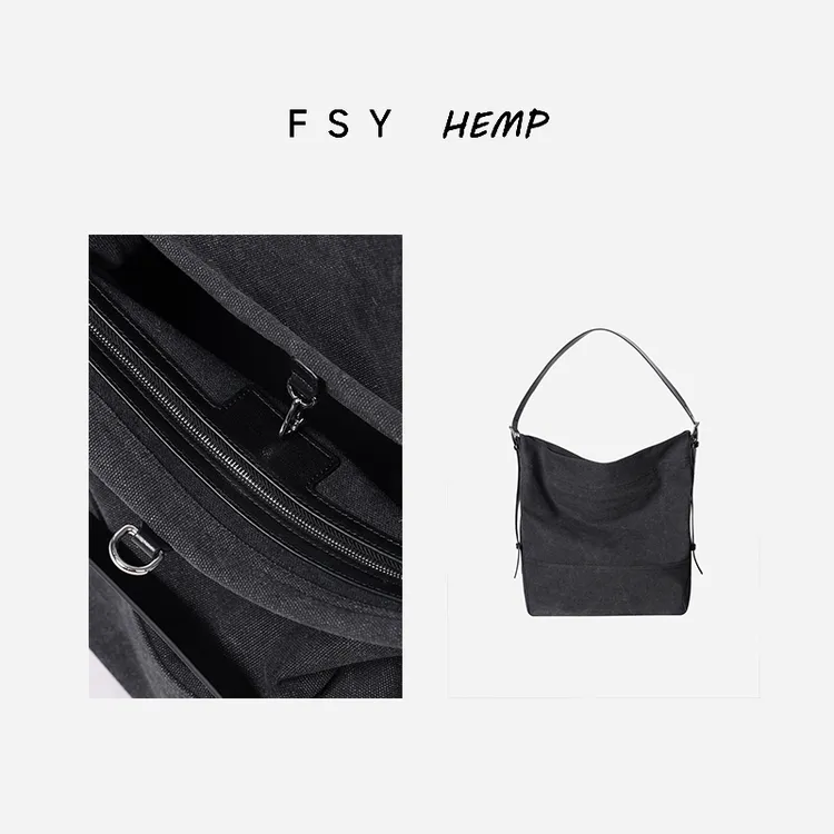 纯亚麻单肩包皮肩带大容量休闲通勤休闲托特包女2025143
