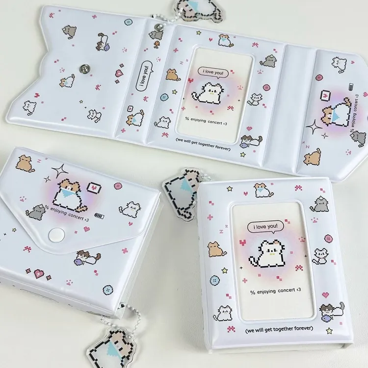 【2.8万人好评】ins可爱像素风小猫卡套/卡包三寸一宫格追星小卡收