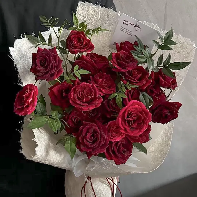 「中浩」如梦令毛边麻丝纸自然毛边纤维鲜花花束包装纸花艺花店包花