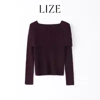 LIZE「佳人有约」高定细闪绵羊毛.手工烫钻.华夫格肌理针织衫L0233