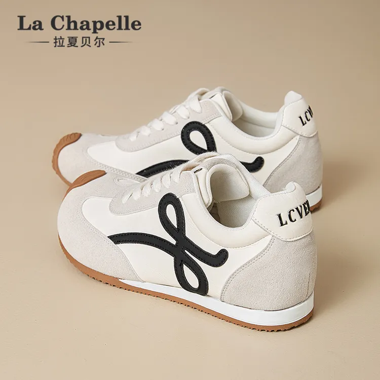 拉夏贝尔德训鞋女款2025新款冬季爆款轻便美式复古软底休闲小白鞋