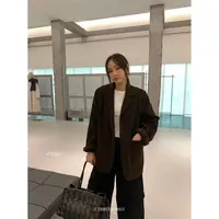 J-99276#三姐妹#{韩系穿搭}韩版内里毛毛复古气质西装外套（福利）
