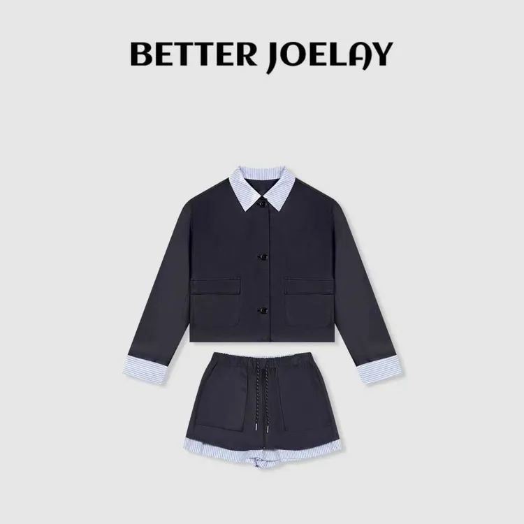 BETTERJOELAY-【海港晨雾】潮流高端时尚百搭简约休闲风套装TWL067