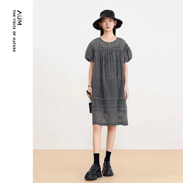 【FaFa裙】AUM/噢姆法式尤莱特休闲夏季复古拼接连衣裙M1EG24676