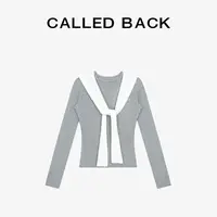 CALLED BACK秋季新款圆领两件套灰色长袖                     