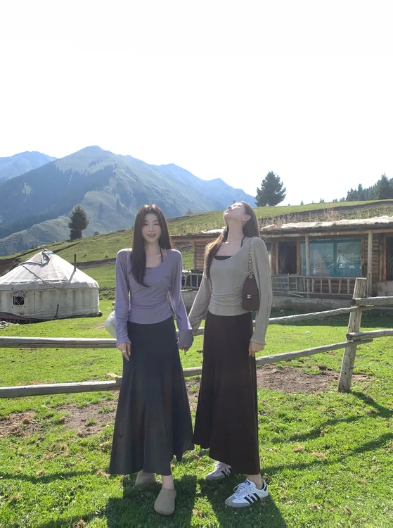 EIA一尧【轻氧旋律】韩系纯欲慵懒显瘦外衫+吊带连衣裙休闲气质ins