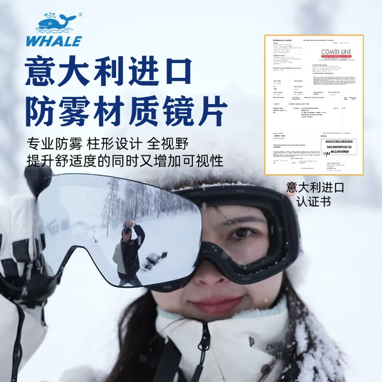 鲸鱼【可DIY】的磁吸滑雪镜双层眼镜双镜片防雾防紫外线高清可拆